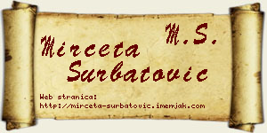 Mirčeta Šurbatović vizit kartica